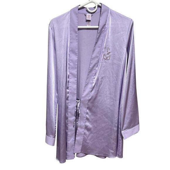 CLF Limited Edition Savage X Fenty Lilac Lavender Purple Satin Robe (No Belt) - Picture 2 of 8